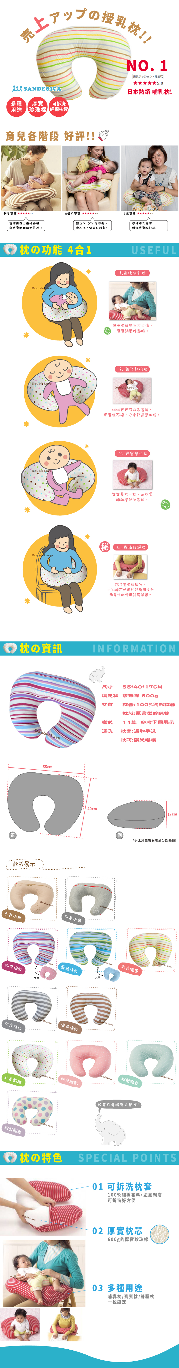 寵愛媽咪2件套組日本SANDEXICA機能型媽媽寶寶枕【A50002】哺乳枕/授乳枕/防溢奶枕/防吐奶枕/孕婦枕